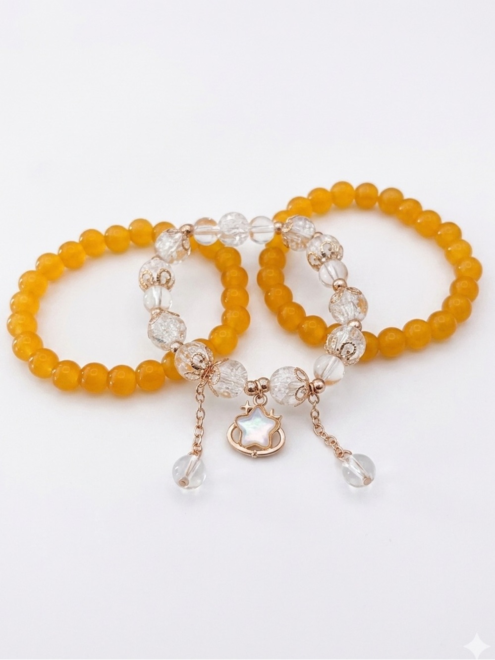 Star Charm Glass Beaded Bracelet Set